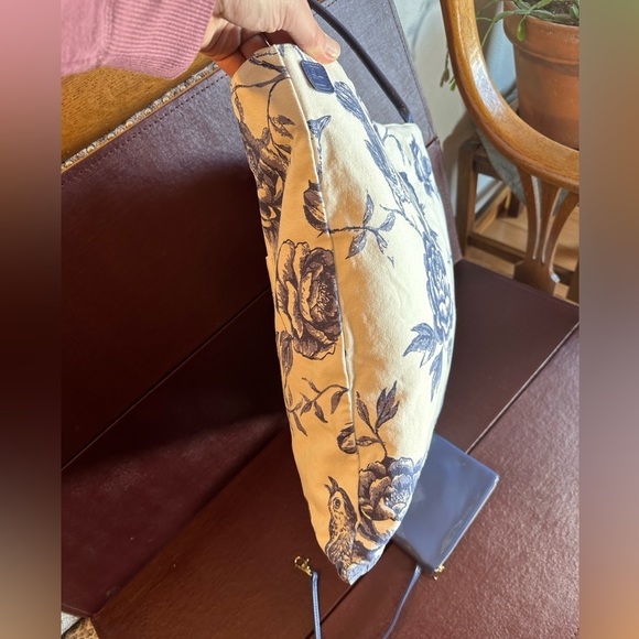 Joann Fabrics reversible canvas large tote bag detachable pouch blue bird cotton - Picture 13 of 16